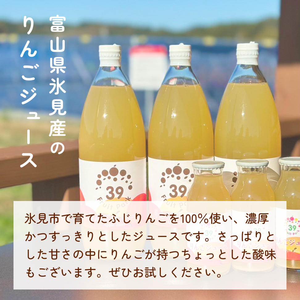 100％りんごジュース 1000ml×2本 | 果樹園 富山 氷見 ジュース 