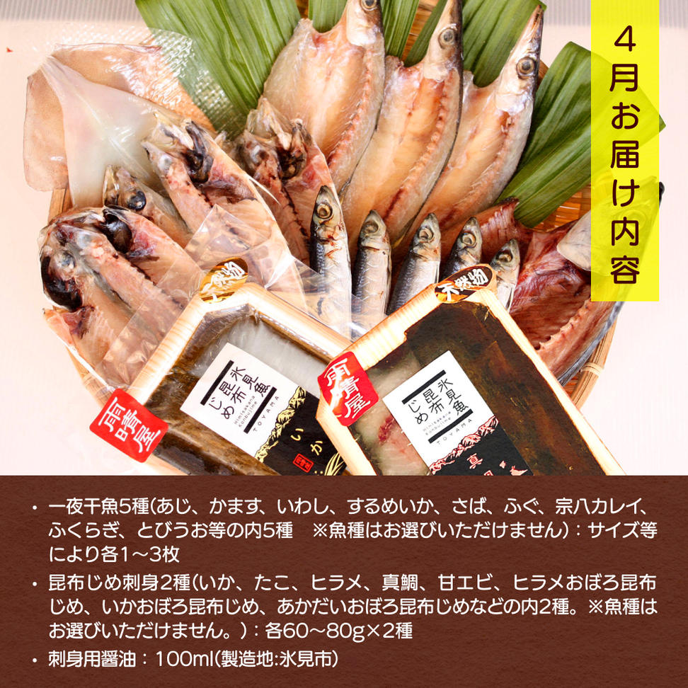 【年3回定期便】氷見堀与季節の干物・海産物 ＜氷見ぶり、