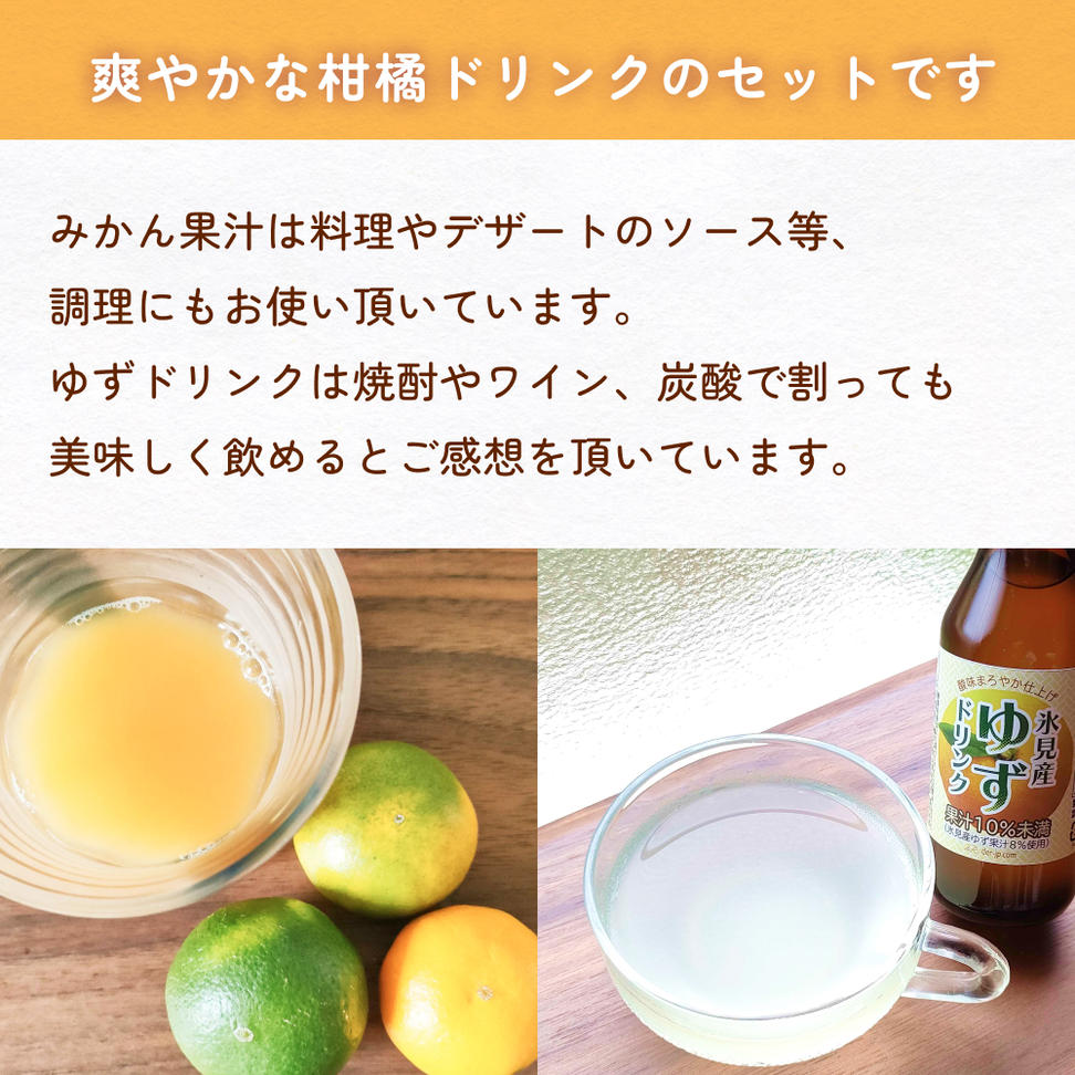 灘浦みかんジュース＆氷見産ゆずドリンク おためしセット 