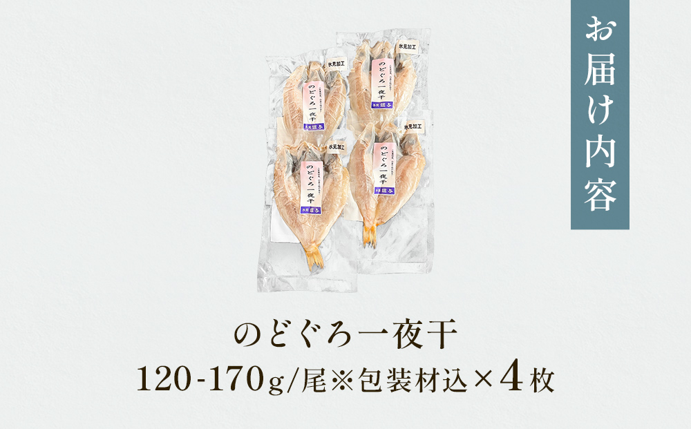 のどぐろ一夜干４枚セット 氷見堀与 干物 のどぐろ 一夜干