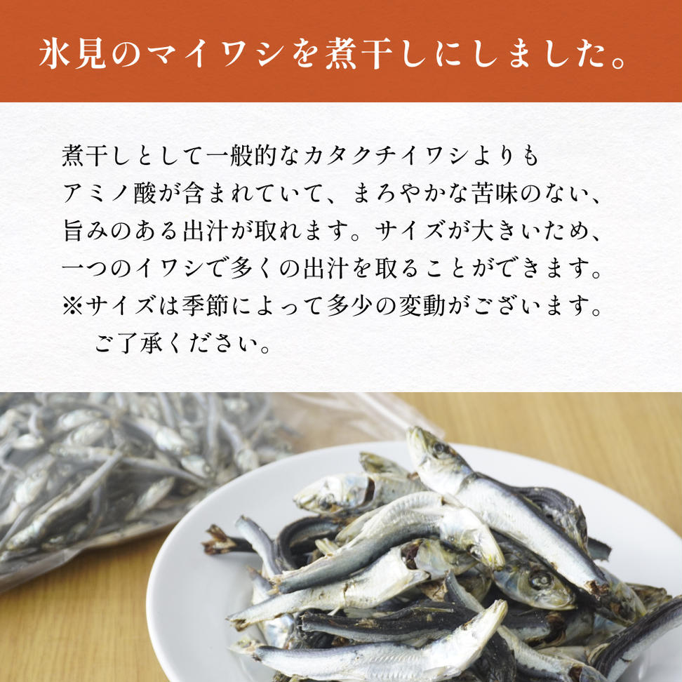 氷見産マイワシ煮干し　1個 富山県 氷見市 鰯 イワシ 煮干
