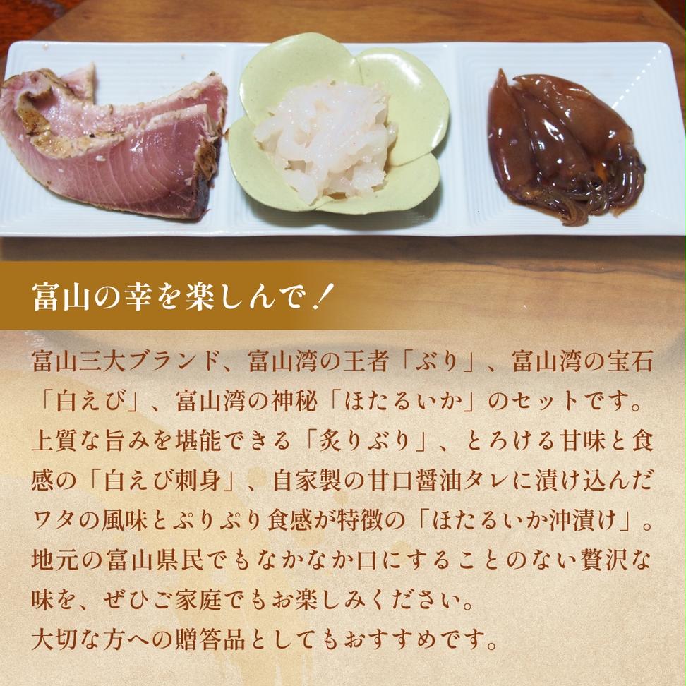 富山湾三大名産ぶり・ほたるいか・白えびのセット 富山県 