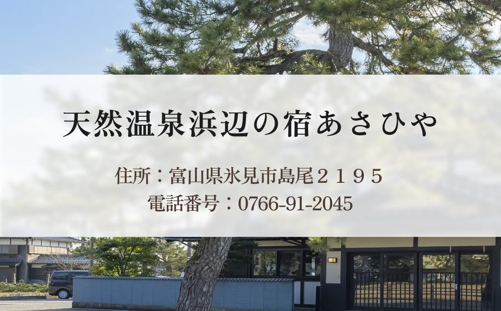 天然温泉浜辺の宿あさひや 宿泊補助券 30000円分 富山県 氷