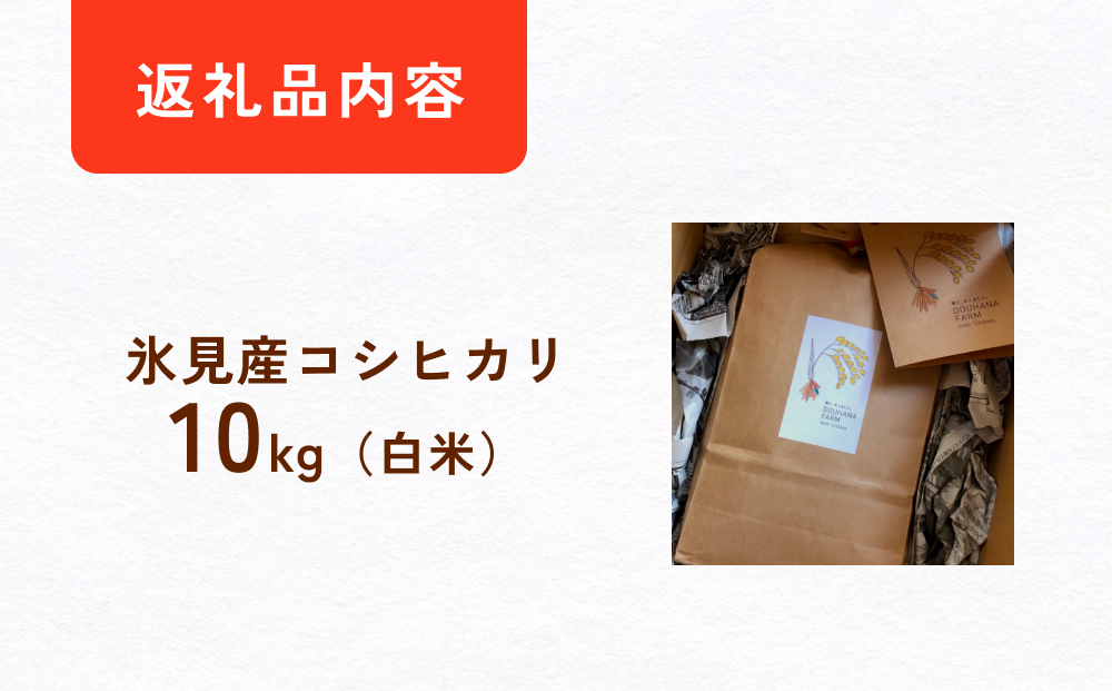 令和7年産 富山県氷見産 コシヒカリ 白米 10kg ＜2025年10月中