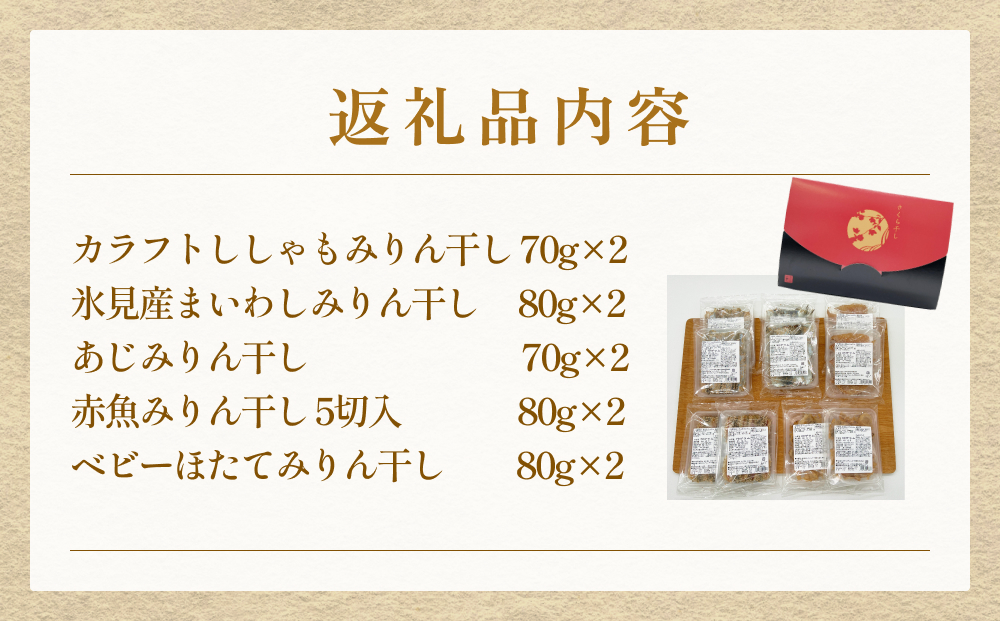全国で人気のみりん干し5種セット | 干物 魚介 詰め合わせ 