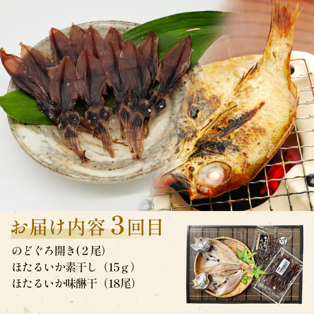 【定期便全4回連続お届け】　「のどぐろ」「氷見ぶり」「