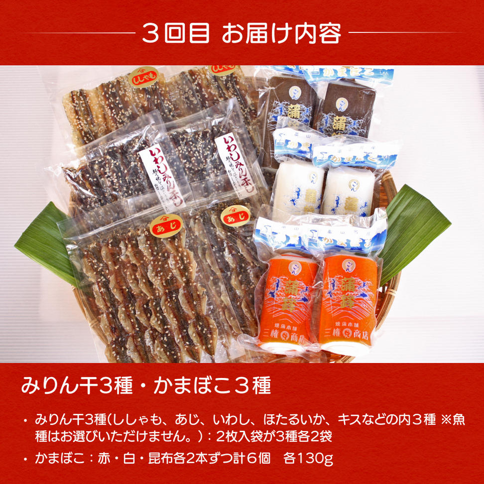 【４ヶ月連続お届け】氷見堀与 一夜干・昆布〆刺身・海の
