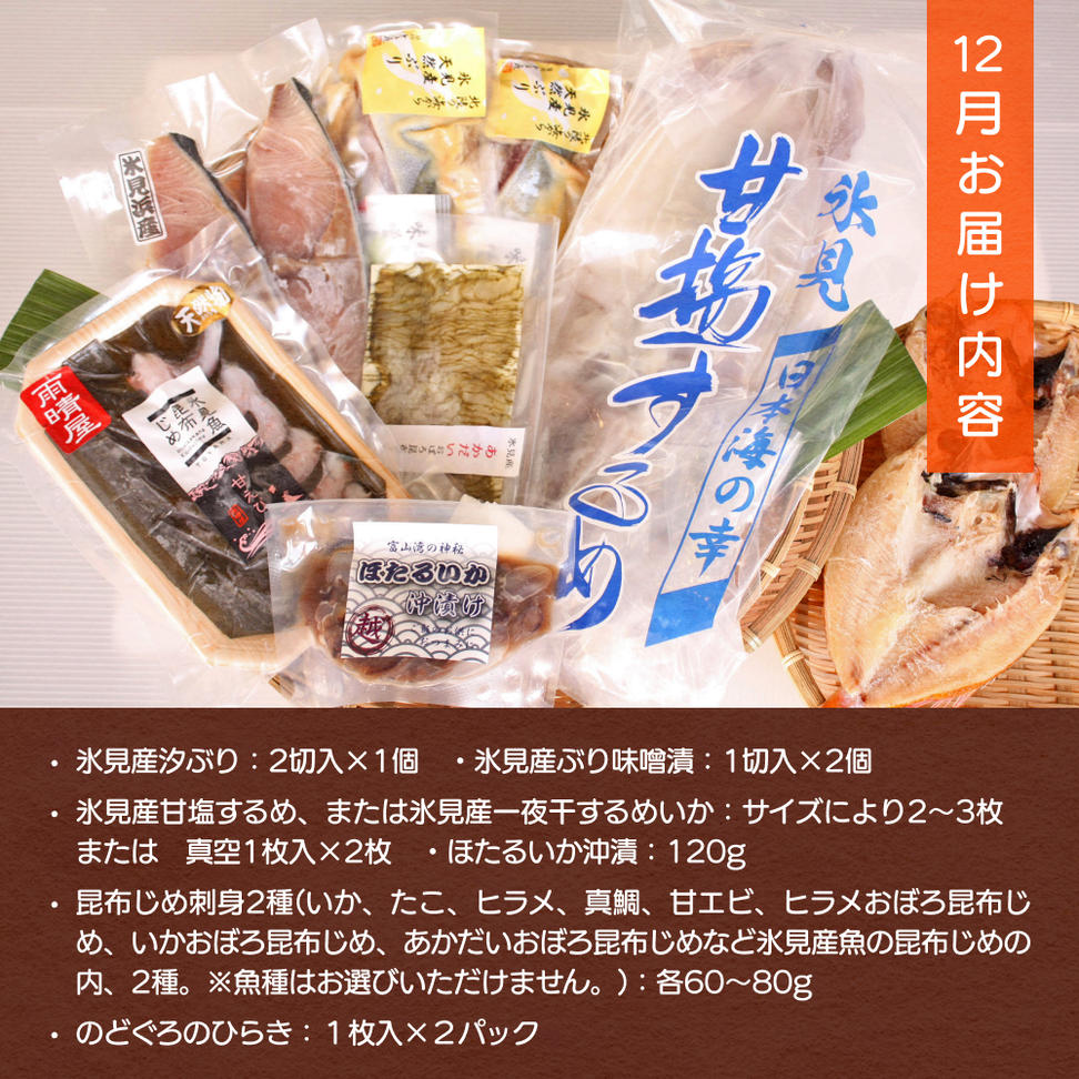 【年3回定期便】氷見の味を食べつくす！＜氷見鰤・昆布〆