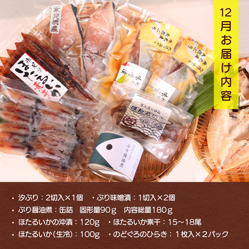 【年3回定期便】氷見堀与季節の干物・海産物 ＜氷見ぶり、