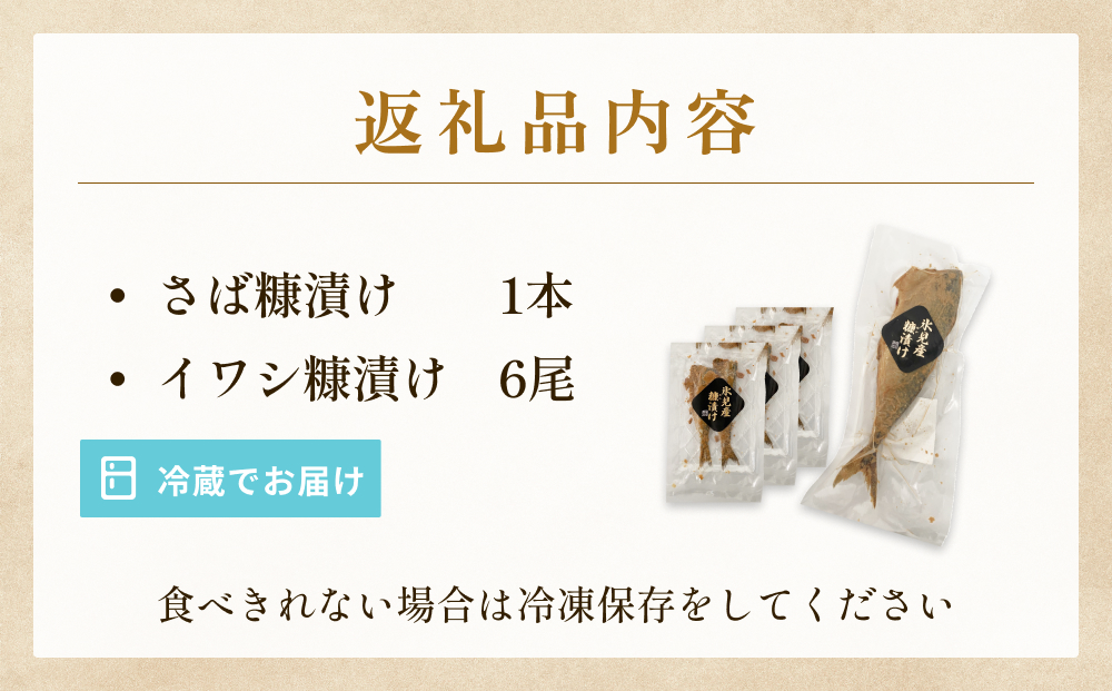 魚糠漬けセット（さば 1本＆いわし６尾）  へしこ 糠漬け 