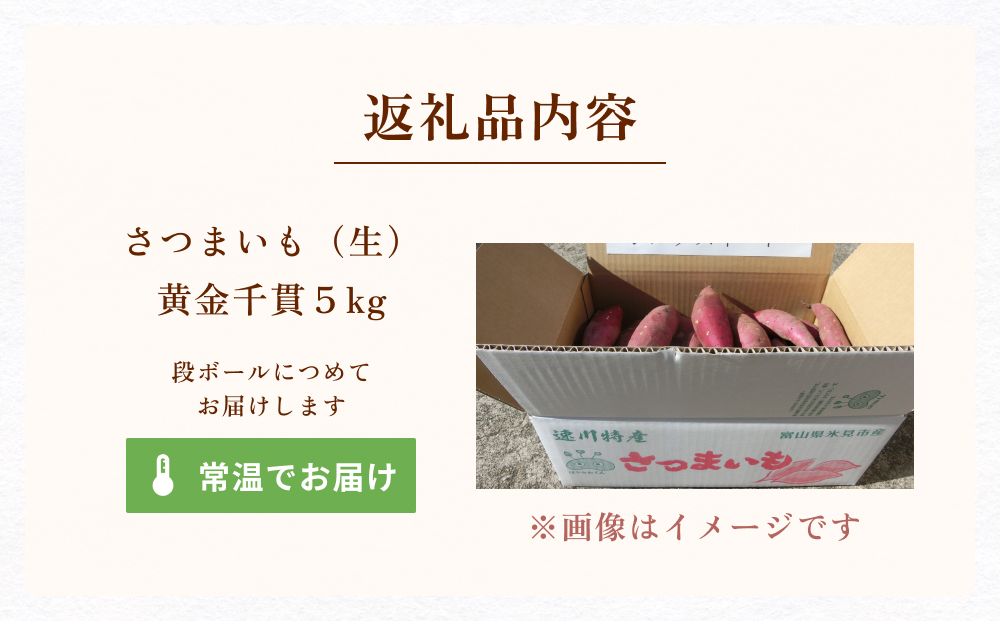 富山県産 さつまいも（ホクホクッ！黄金千貫）約5kg