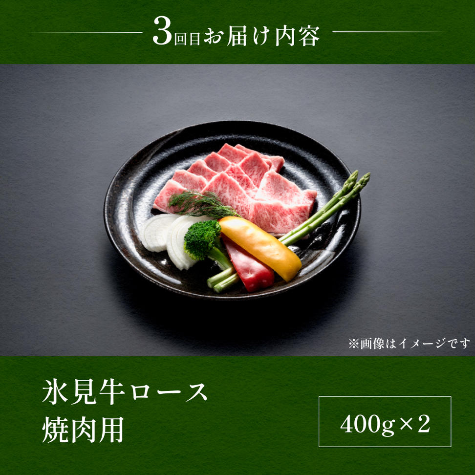 【３回定期便】極上の黒毛和牛氷見牛ステーキ用＆すき焼