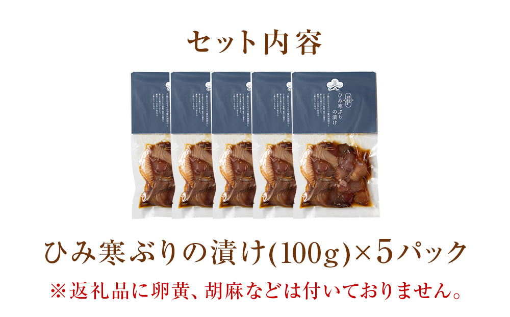 【氷見産】ひみ寒ぶりの漬け　100g×5袋 | 漬け丼 産地直送 