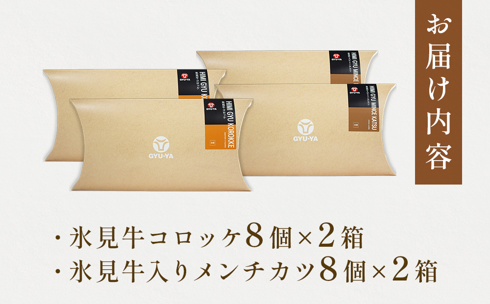 氷見牛コロッケ・氷見牛入りミンチカツセット 合計32個 富