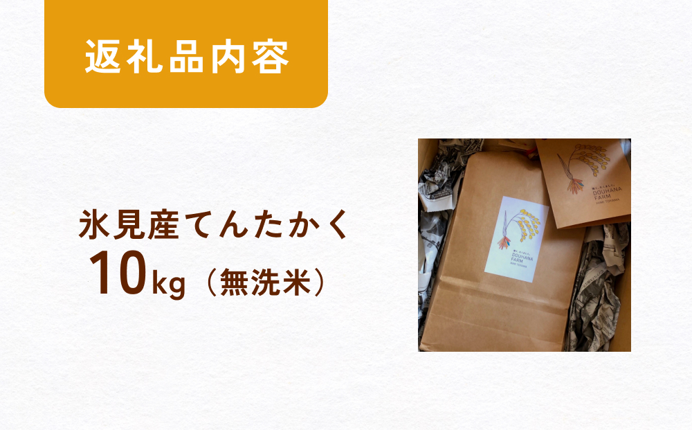  令和7年産 富山県氷見産 てんたかく無洗米 10kg  富山県 氷