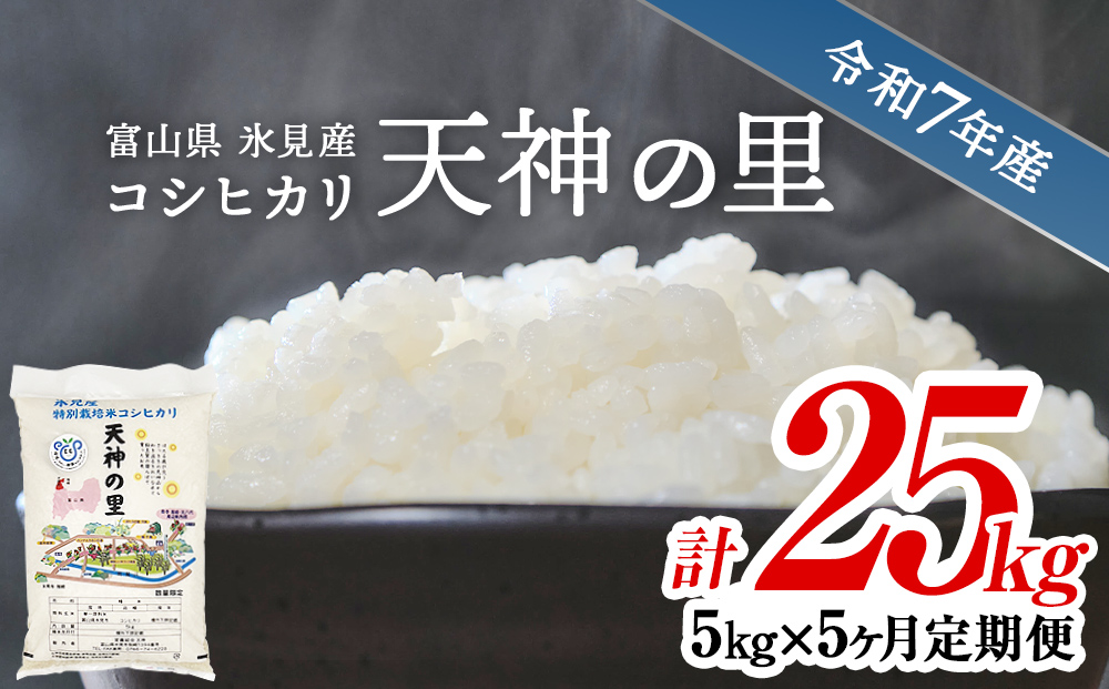 〈5ヶ月定期便〉 令和7年産富山県産特別栽培米コシヒカリ 