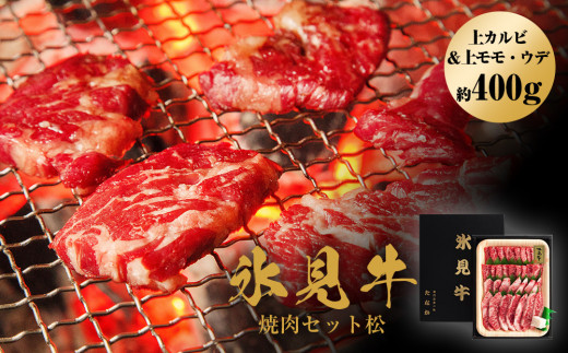 氷見牛焼肉セット松（上カルビ＆上モモ・ウデ約400g） 4月
