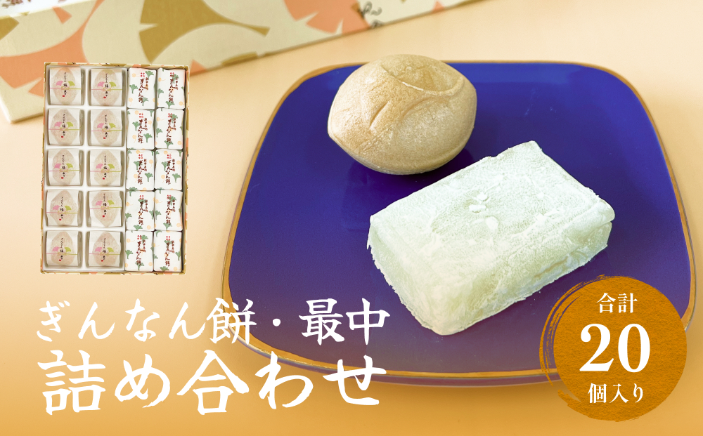 和菓子詰め合わせ2種（餅、最中）セット ぎんなん餅本舗お