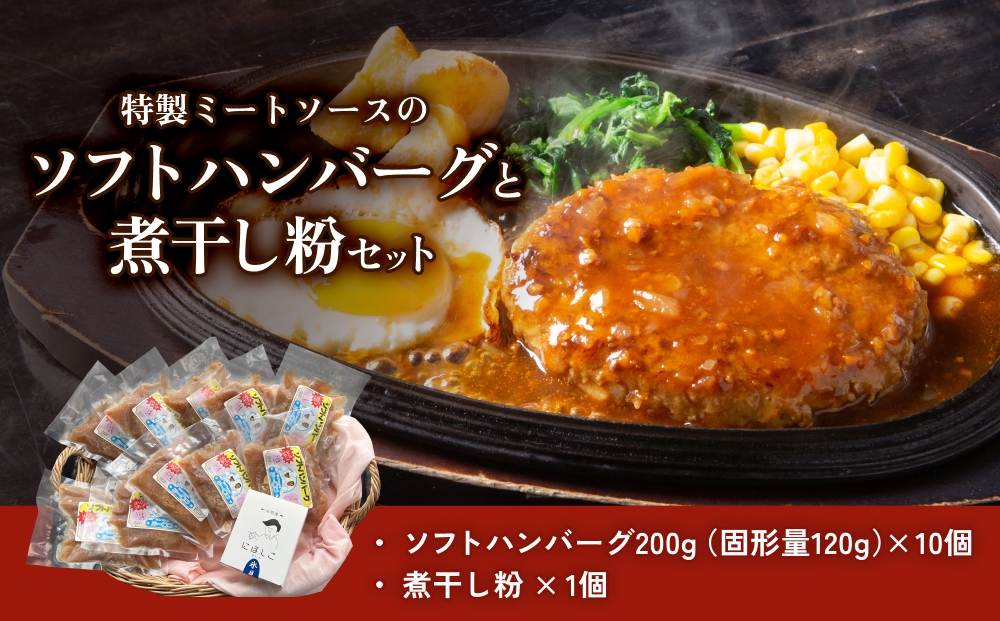 ソフトハンバーグと煮干し粉のセット 富山県 氷見市 煮干 