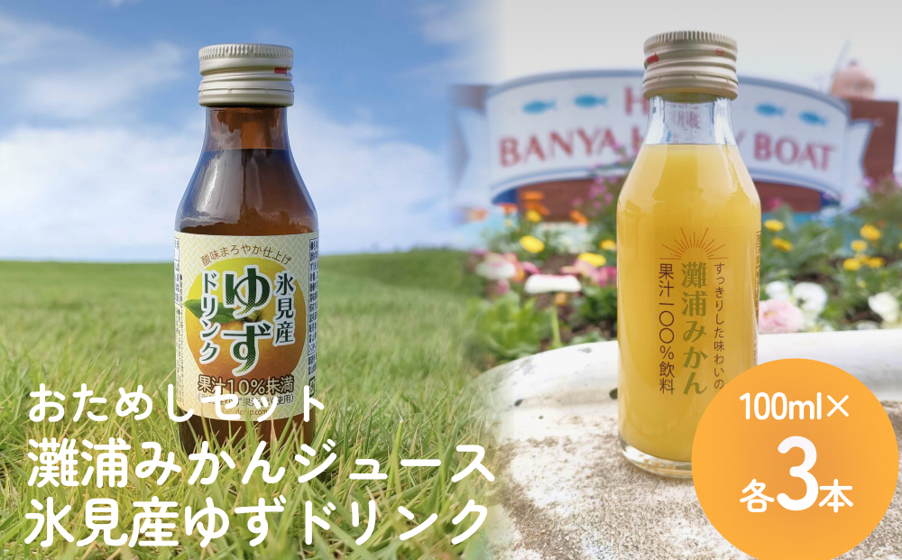灘浦みかんジュース＆氷見産ゆずドリンク おためしセット 