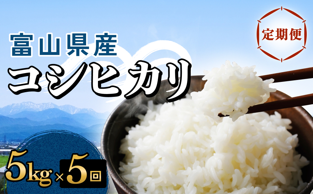 【5回定期便】富山県産 コシヒカリ 5kg 