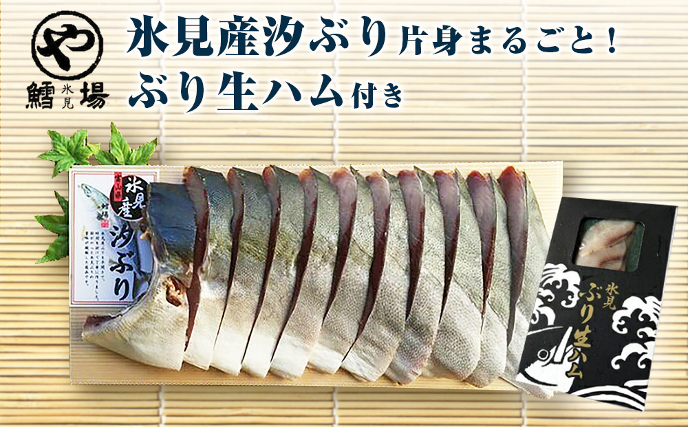 氷見産汐ぶり片身丸ごと！（ぶり生ハム付き）　|  汐ぶり 