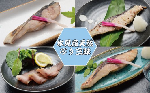 氷見天然ぶり三昧（汐ぶり・スモーク・粕漬け・西京漬け