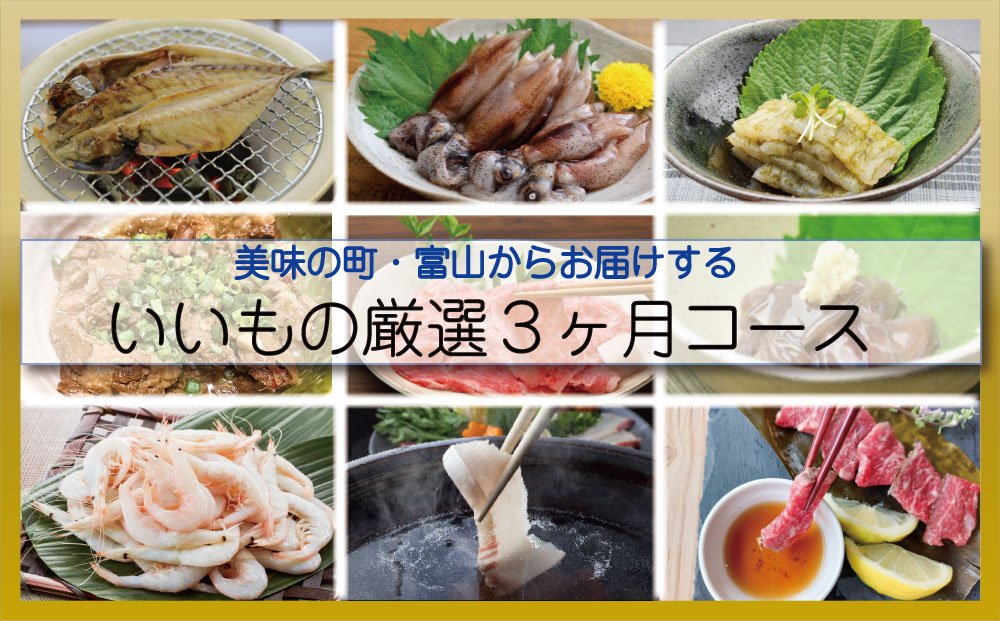 【３ヶ月定期便】美味の町・富山からお届けする！いいも
