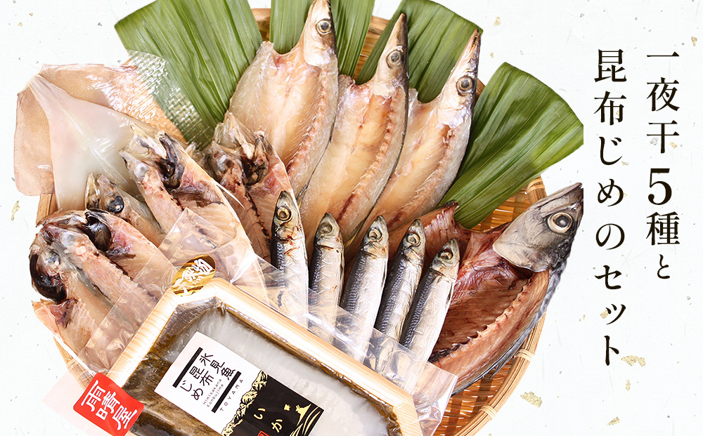 氷見 堀与 一夜干5種と昆布じめのセット 富山県 氷見市 干
