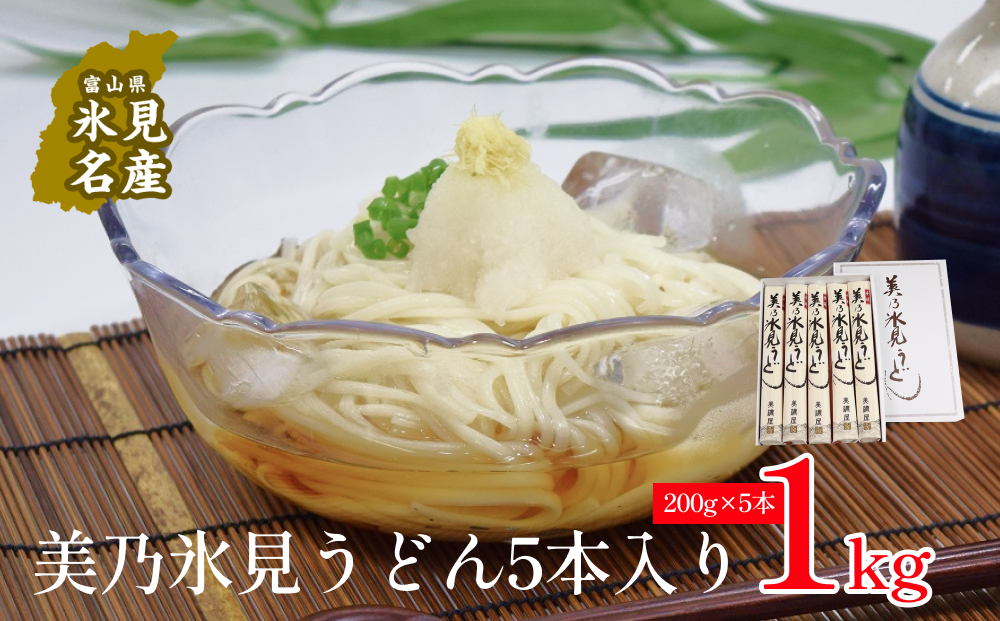美乃氷見うどん5本入り（200g×5本） 富山県 氷見市 うどん