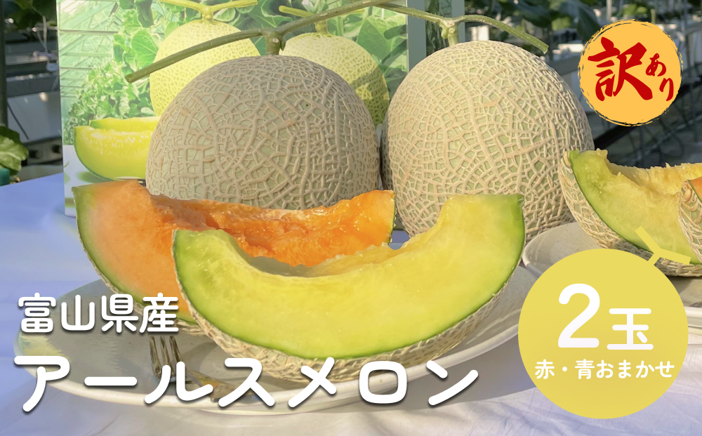 【訳あり】富山県産 アールスメロン（おまかせ計2個）  富