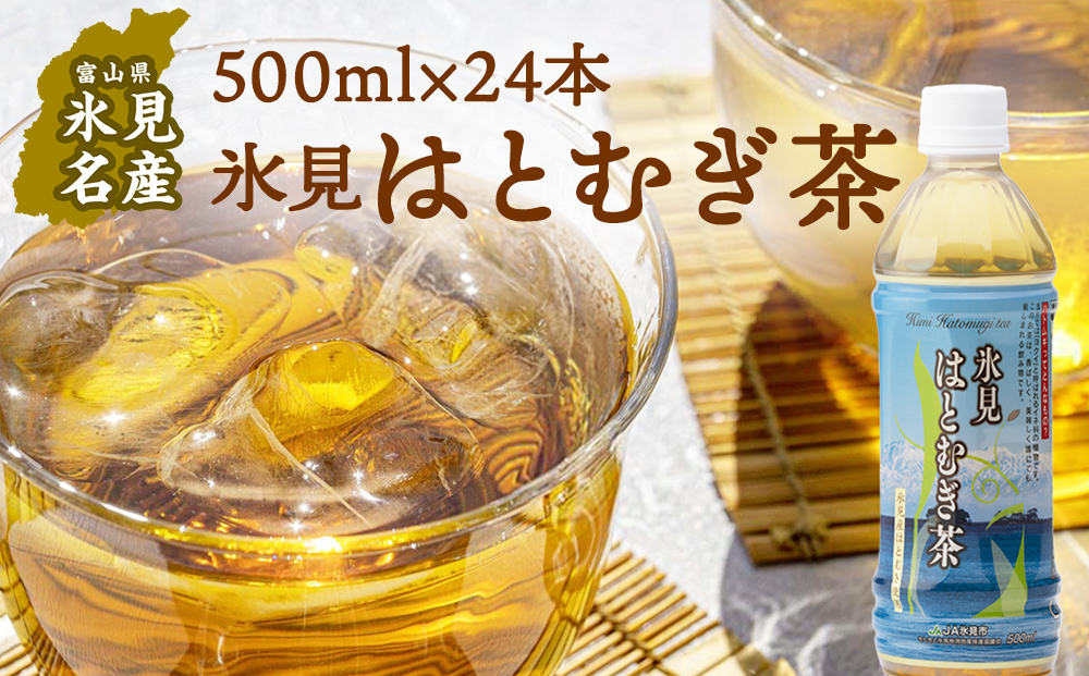 氷見はとむぎ茶　ペットボトル500ml２４本　【飲料類・お茶