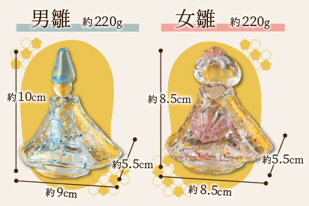 ガラスのお雛様「清（さやか）」【TOSHIYA SUZUKI】