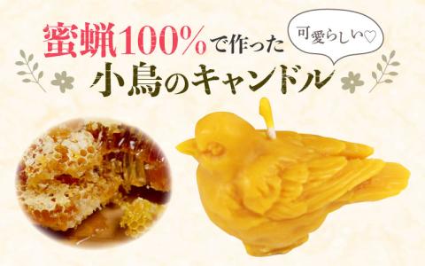 【先行予約】生はちみつと蜜蝋キャンドルのセット  ※25年6月以降順次発送予定 [A-033001]　滑川の里山で採れた非加熱の蜂蜜（百花蜜）と蜜蝋100%可愛らしい小鳥のキャンドル