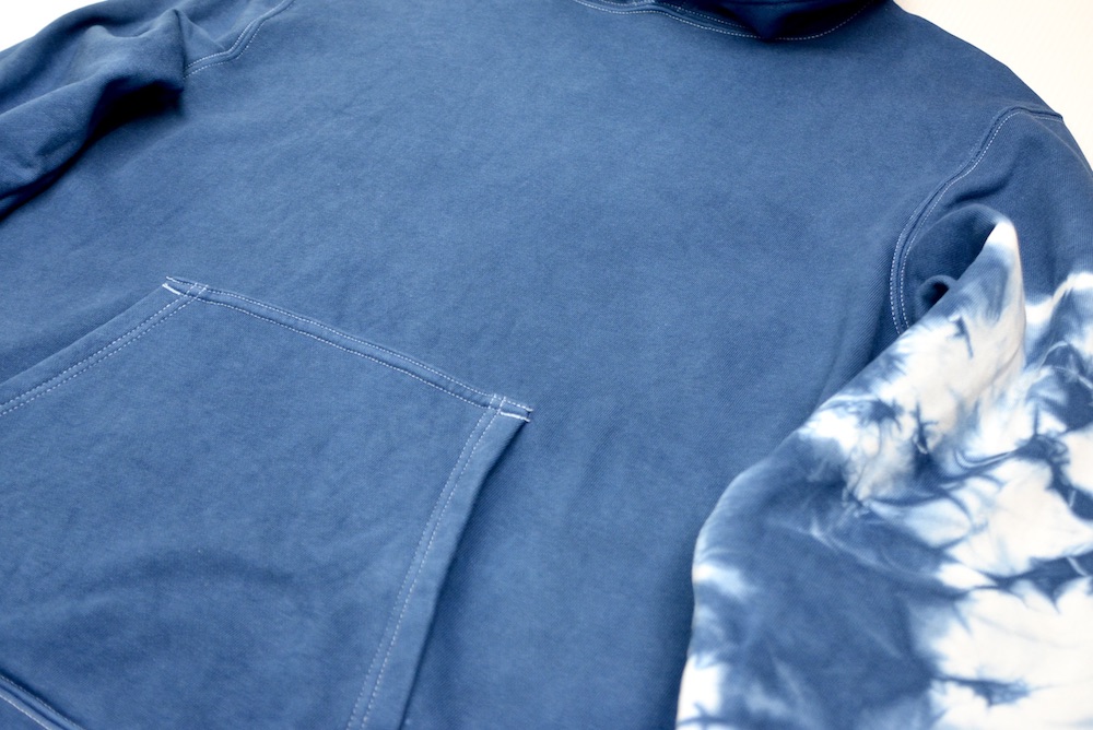 黒部の名水染めタイダイ藍染めパーカーD　Lサイズ