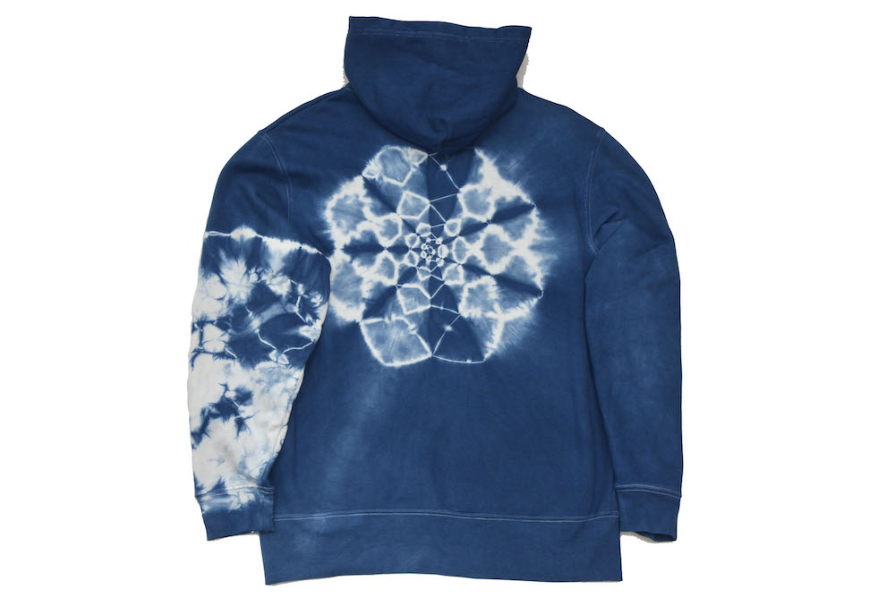 黒部の名水染めタイダイ藍染めパーカーD　Lサイズ