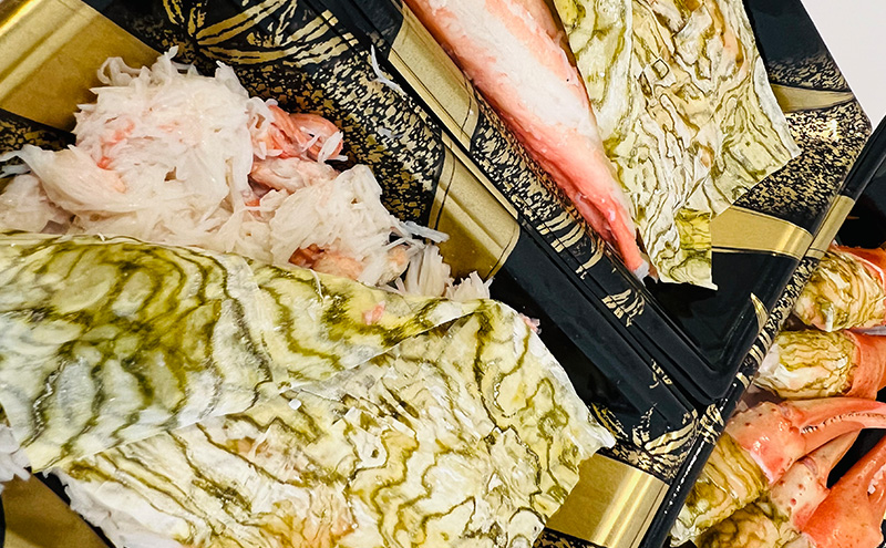 富山湾産カニ 高志の紅ガニ カニむき身朧昆布締め（(爪100ｇ脚100g胸肉100g）計300g 富山県黒部市/紅ズワイ カニ 漁師直販 恵比須丸