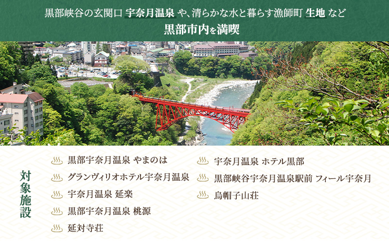 黒部市宿泊ギフト券 100,000円分 チケット 宿泊券 ギフト券 温泉 旅行 宿 旅館 観光 黒部 宇奈月