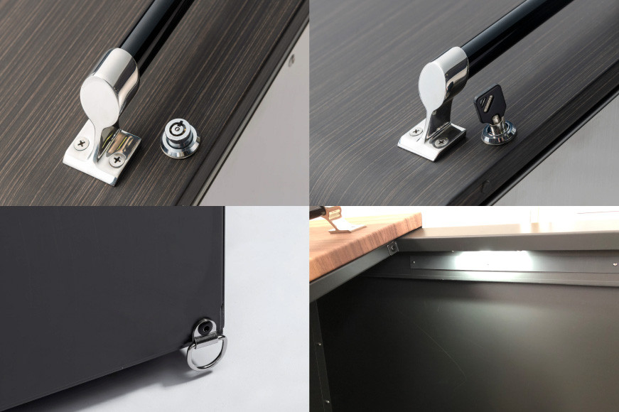 ゴミ箱 ホームスライドダスポン プレミアムモデル ステンレス仕様 1台 木目調 エボニー[20780445]