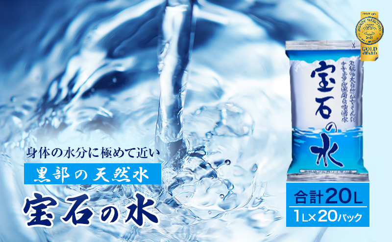 水 【20パック】宝石の水　1L×20パック/非常用 備蓄用 常温 常温保存 備蓄水/北陸/丸田工業株式会社/富山県黒部市