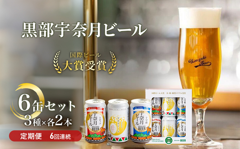 ビール ふるさと定期便　宇奈月ビール6缶セット×6回（6か月連続発送）/地ビール クラフトビール 北陸 缶/富山県黒部市