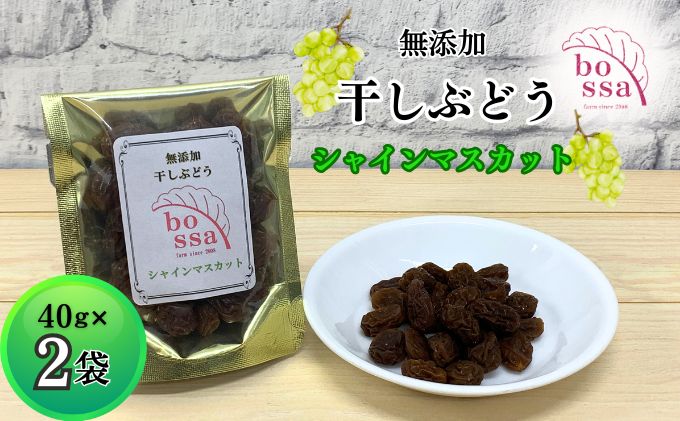 無添加 干しぶどう シャインマスカット 40g×2袋 期間限定 国産 レーズン ドライフルーツ 砂糖不使用