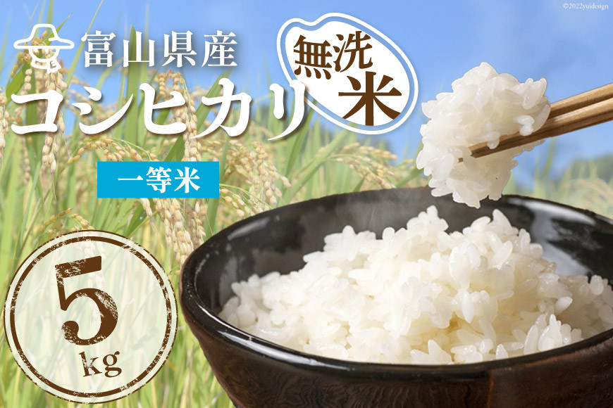 米 無洗米 コシヒカリ 5kg ご飯 ごはん 白米 精米/林農産/富山県 黒部市