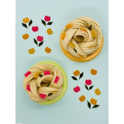 富山県砺波市　柿里商店　手延べ素麺「knot charm Tulip」お花もお召し上がりいただけます