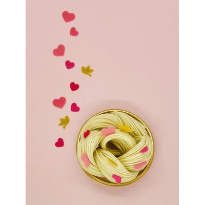 富山県砺波市　柿里商店「knot charm Heart3」　ハートあふれる手延べ麺