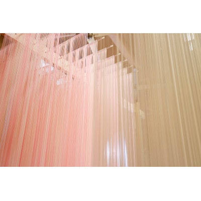 モチモチ感がたまらない手延べ紅白半生麺に、梅と千鳥を散りばめたハレの日のうどん「MUSUBI」3袋入