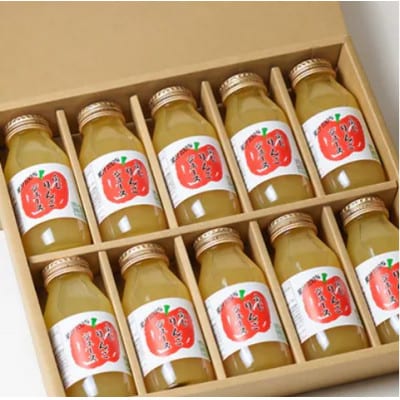 【毎月定期便】りんごジュース　小瓶10本入りギフト(180ml×10本)全3回