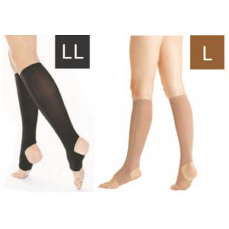 キュッとひきしめレッグシェイパー2枚セット(黒・LLサイズ、ベージュ・Lサイズ)