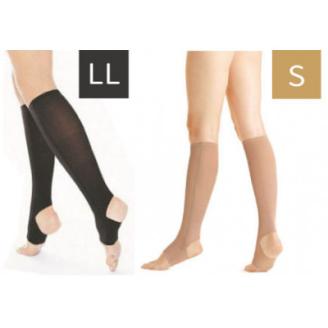 キュッとひきしめレッグシェイパー2枚セット(黒・LLサイズ、ベージュ・Sサイズ)
