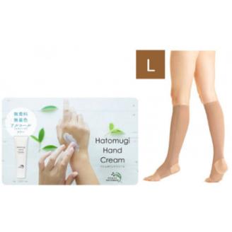 レッグシェイパー(ベージュ・Lサイズ)＆ハンドクリームセット